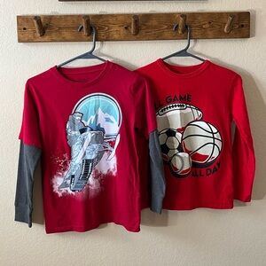 2 Pack Boy Place Red Long Sleeve Tees